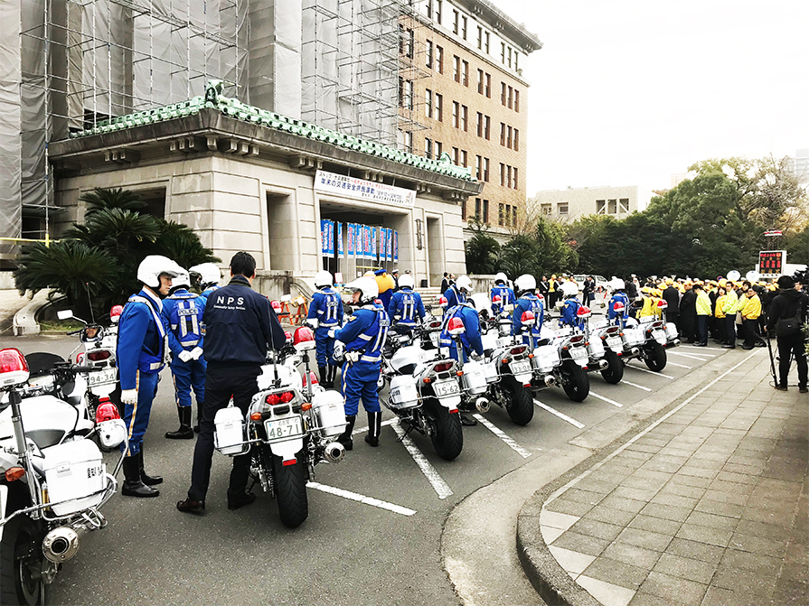愛知県庁年末の交通安全運動出発式